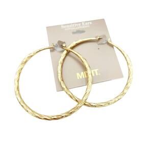 Mixit Gold Tone Large Twisted Hoop Earrings Hypoallergenic NWT